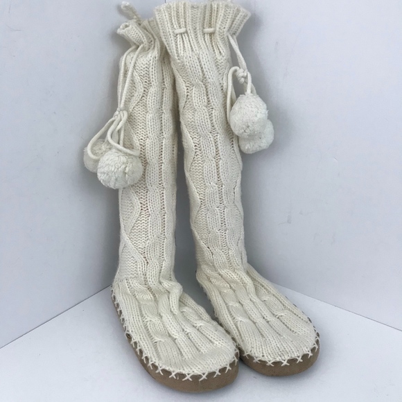 victoria's secret pink sweater sock boots slipper mukluks